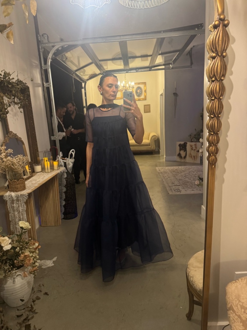 Staud Hyacinth Navy Blue Sheer Maxi Dress - Picture 5 of 5